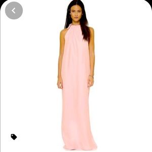 Natalie Deayala silk long pink gown